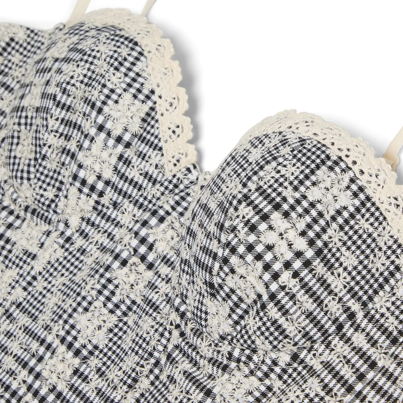 Danielle Guizio Genevieve Gingham Bustier
