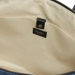 Dolce & Gabbana Patchwork Denim Medium Shopper Tote Bag