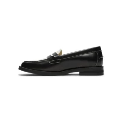 DUKE + DEXTER Wilde Black White Penny Loafer Womens