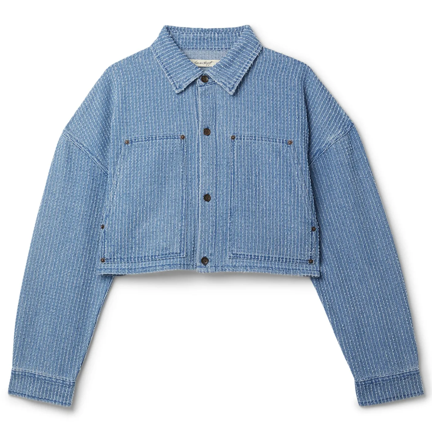 Honor The Gift Honor INC Cropped Shop Jacket B-Summer Womens Cropped Carpenter Novelty Denim Jacket
