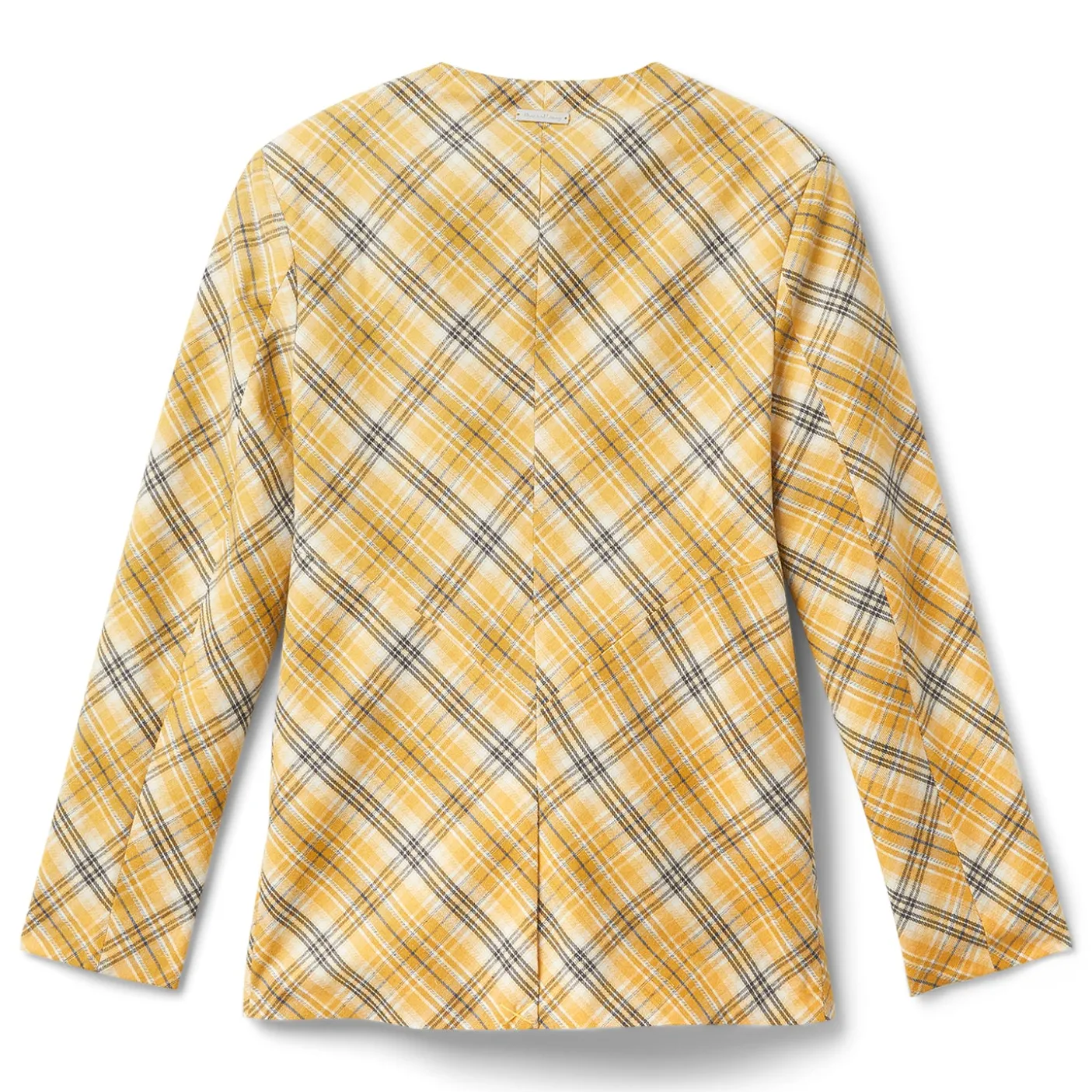 House of Sunny Check Collarless Blazer