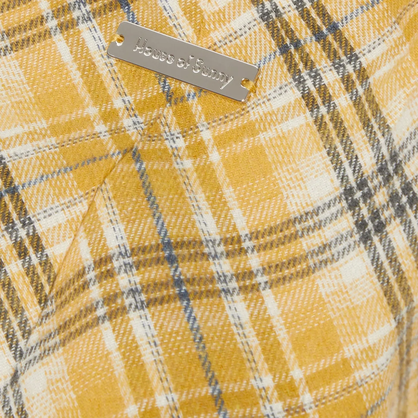 House of Sunny Check Collarless Blazer