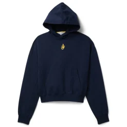 JW Anderson Anchor Embroidery Cropped Hoodie