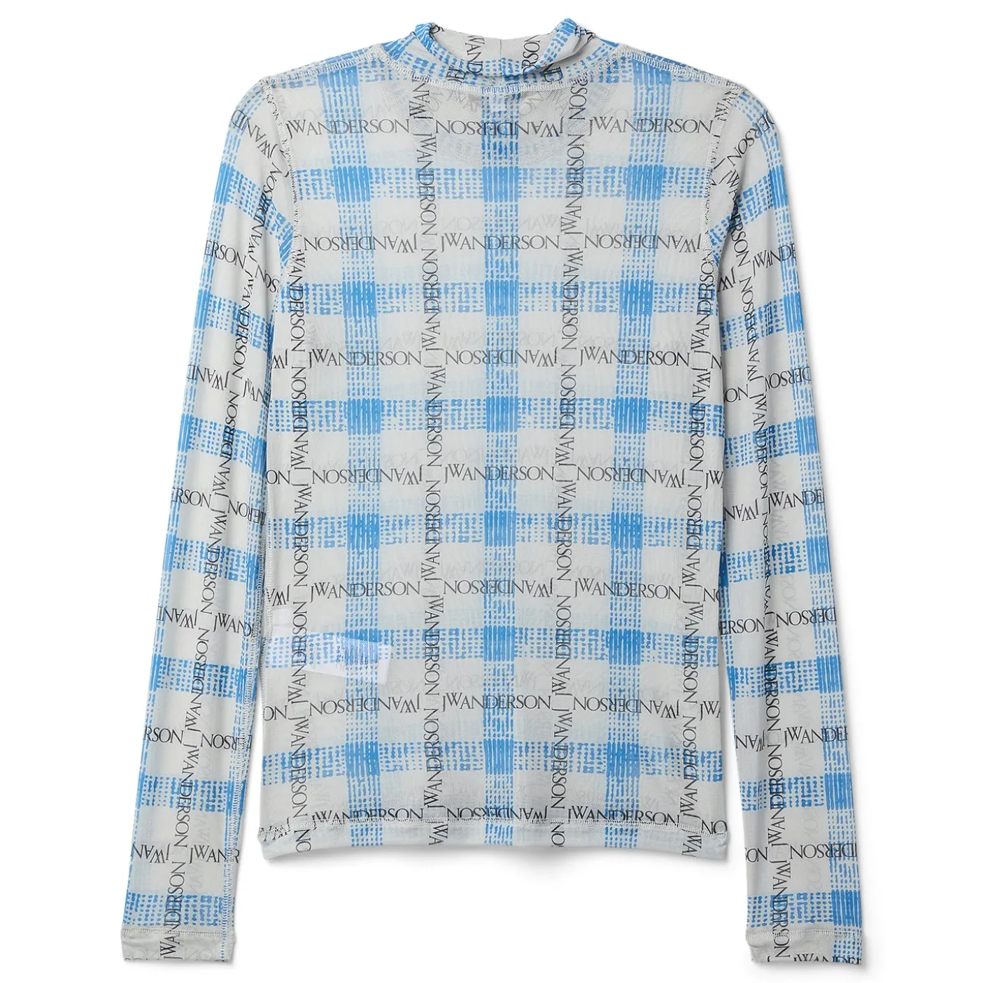 JW Anderson Plaid Underpinning Long Sleeve Mesh Top