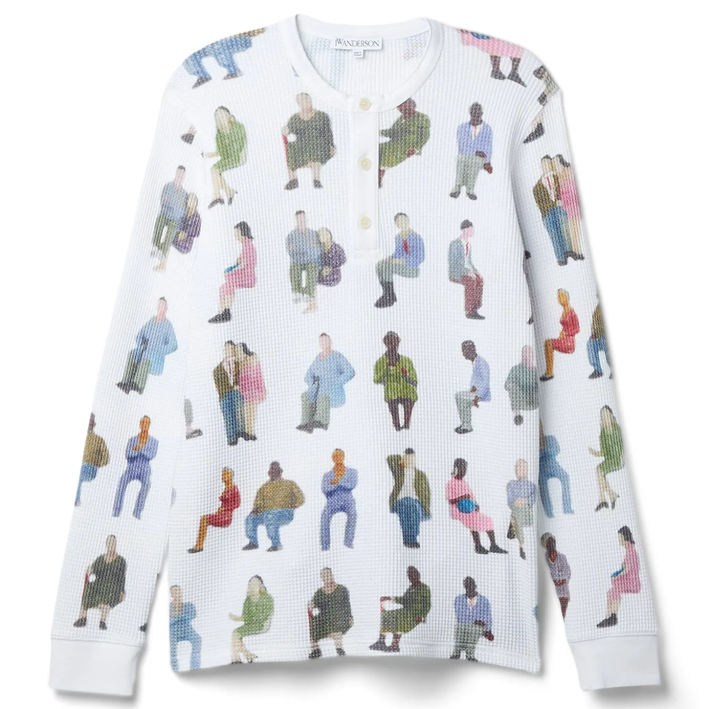 JW Anderson Printed Waffle Henley Top