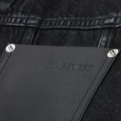 Lanvin Leather Detail Denim Jacket