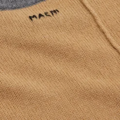 MARNI Brown Color-Block Cashmere Sweater