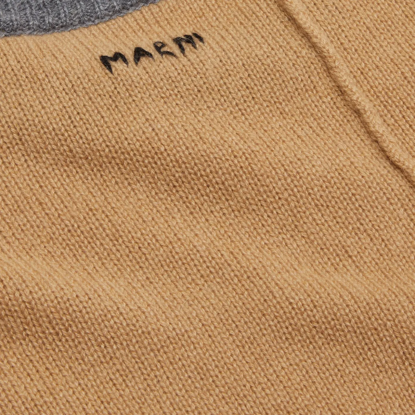 MARNI Brown Color-Block Cashmere Sweater