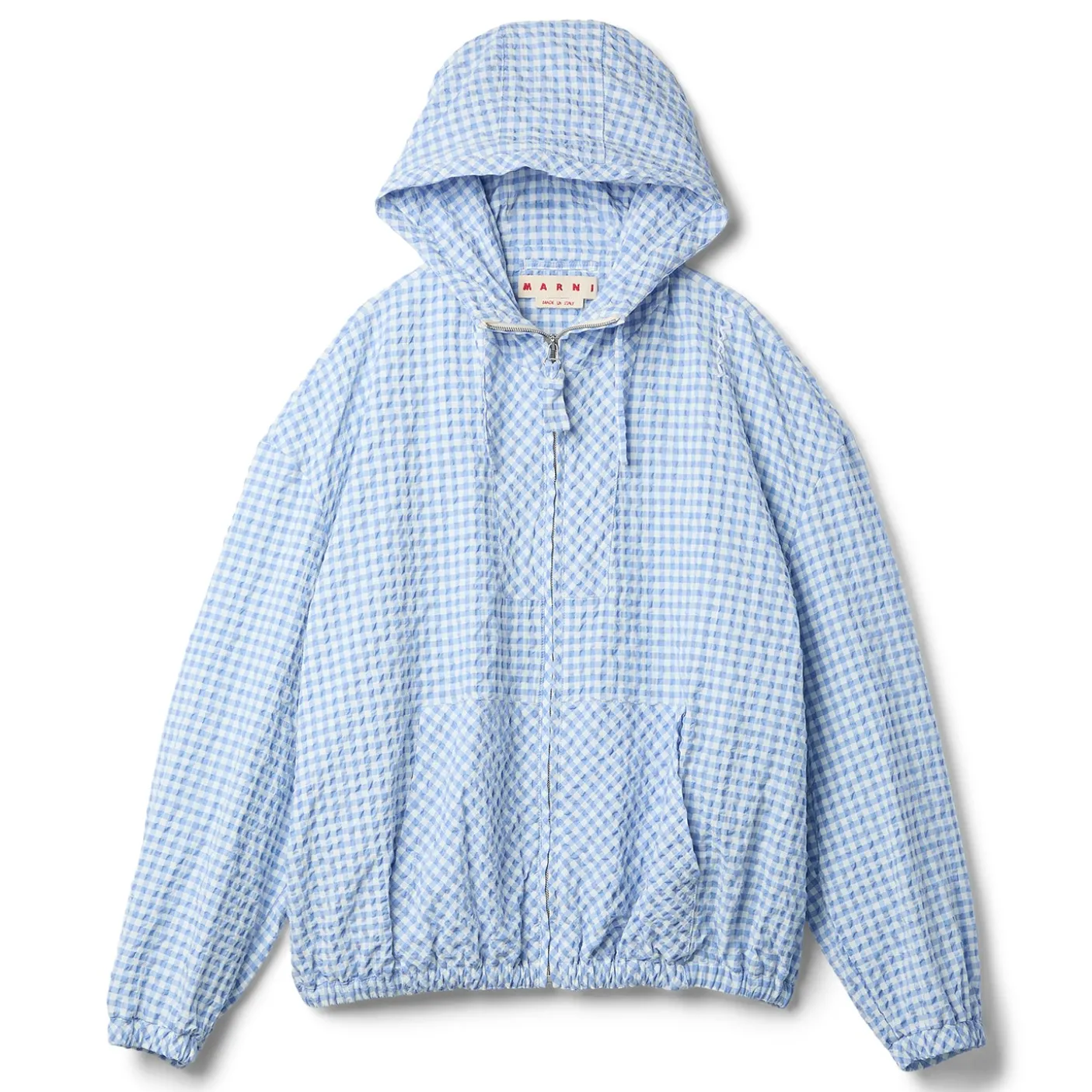 MARNI Checked Seersucker Hooded Jacket