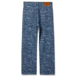 MARNI Denim Jeans With Bleached Marni Scribble Motif