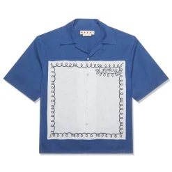 MARNI Graphic Print Organic Poplin Bowling Shirt