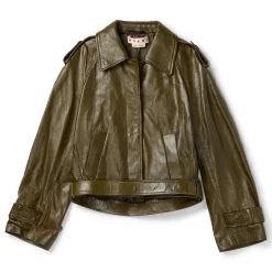 MARNI Leather Short Trench Coat