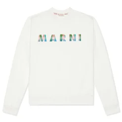 MARNI Logo Print Long Sleeve Crewneck