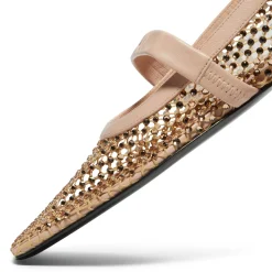 MARNI Mesh Mary Jane Ballet Flats with Crystals