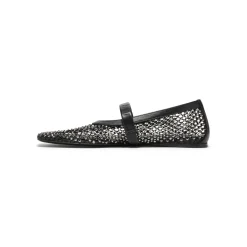MARNI Mesh Mary Jane Flats with Crystals