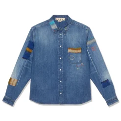 MARNI Mohair Patch Denim Shirt