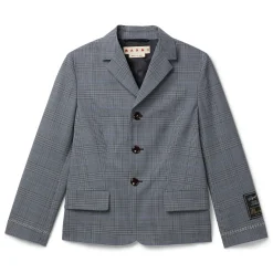 MARNI Prince of Wales Wool Check Cropped Jacket