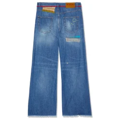 MARNI Wide-Leg Jeans with Mohair Patches