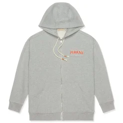 MARNI Womens Logo Zip Up Sweatshirt