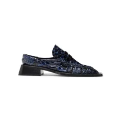 Miista Isla Navy Snake Loafer Mules