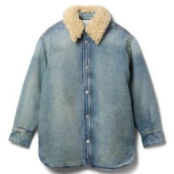 MM6 Maison Margiela Kids Faux Fur Collar Denim Jacket