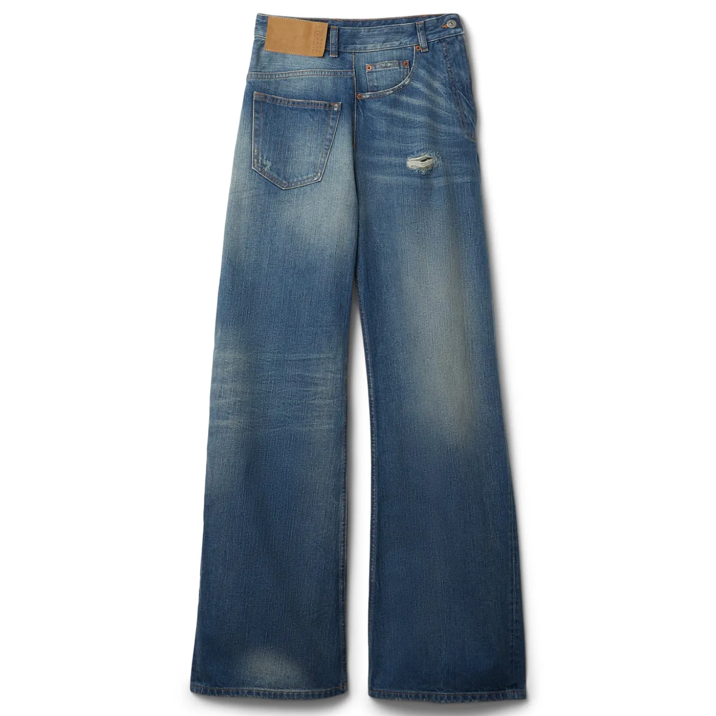 MM6 Maison Margiela Womens Twist Wide Leg Jeans