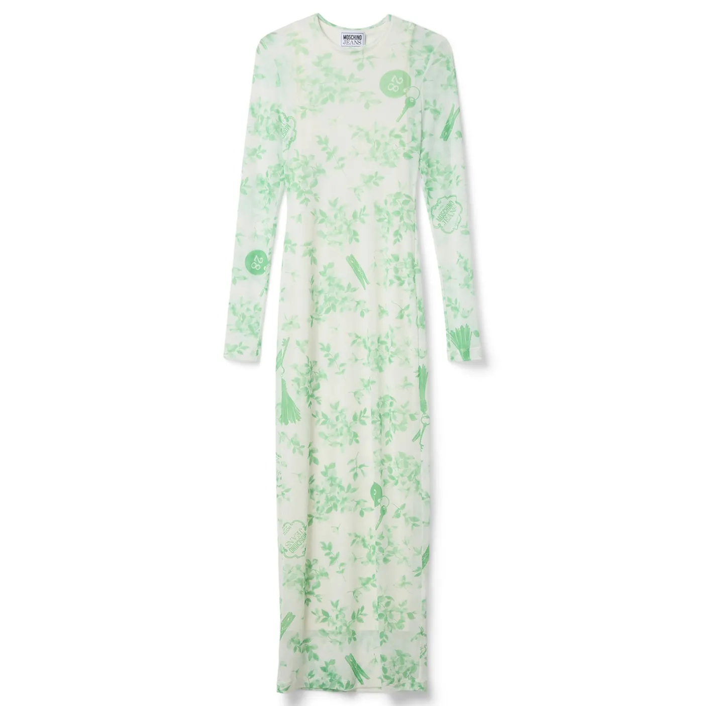 Moschino Jeans Longsleeve Printed Tulle Dress