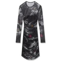 Moschino Jeans Space Print Long Sleeve Mini Dress