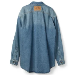 Moschino Laurel Crown Emblem Denim Shirt
