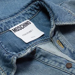 Moschino Laurel Crown Emblem Denim Shirt