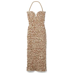 Nanushka Haylen Seersucker Cotton Midi Dress