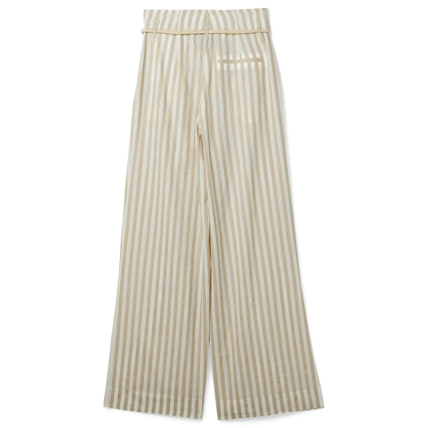 Nanushka Nevada Striped Belted Linen Pants