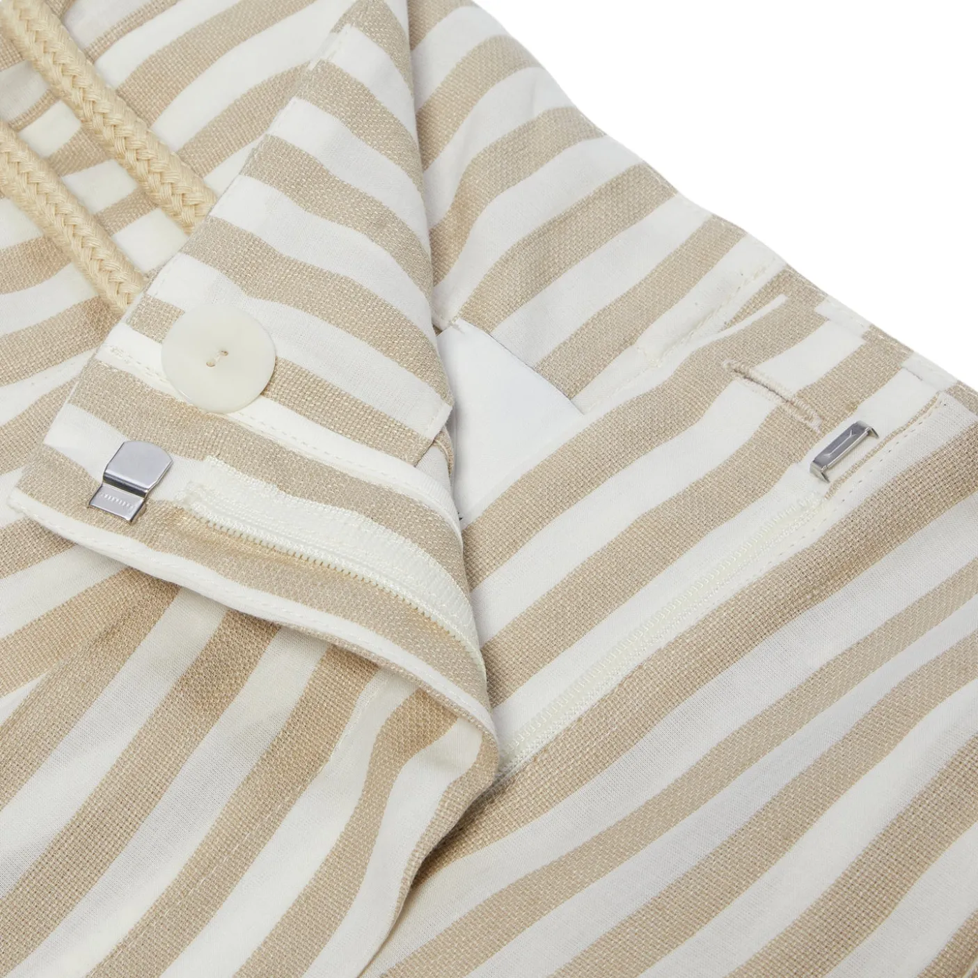 Nanushka Nevada Striped Belted Linen Pants