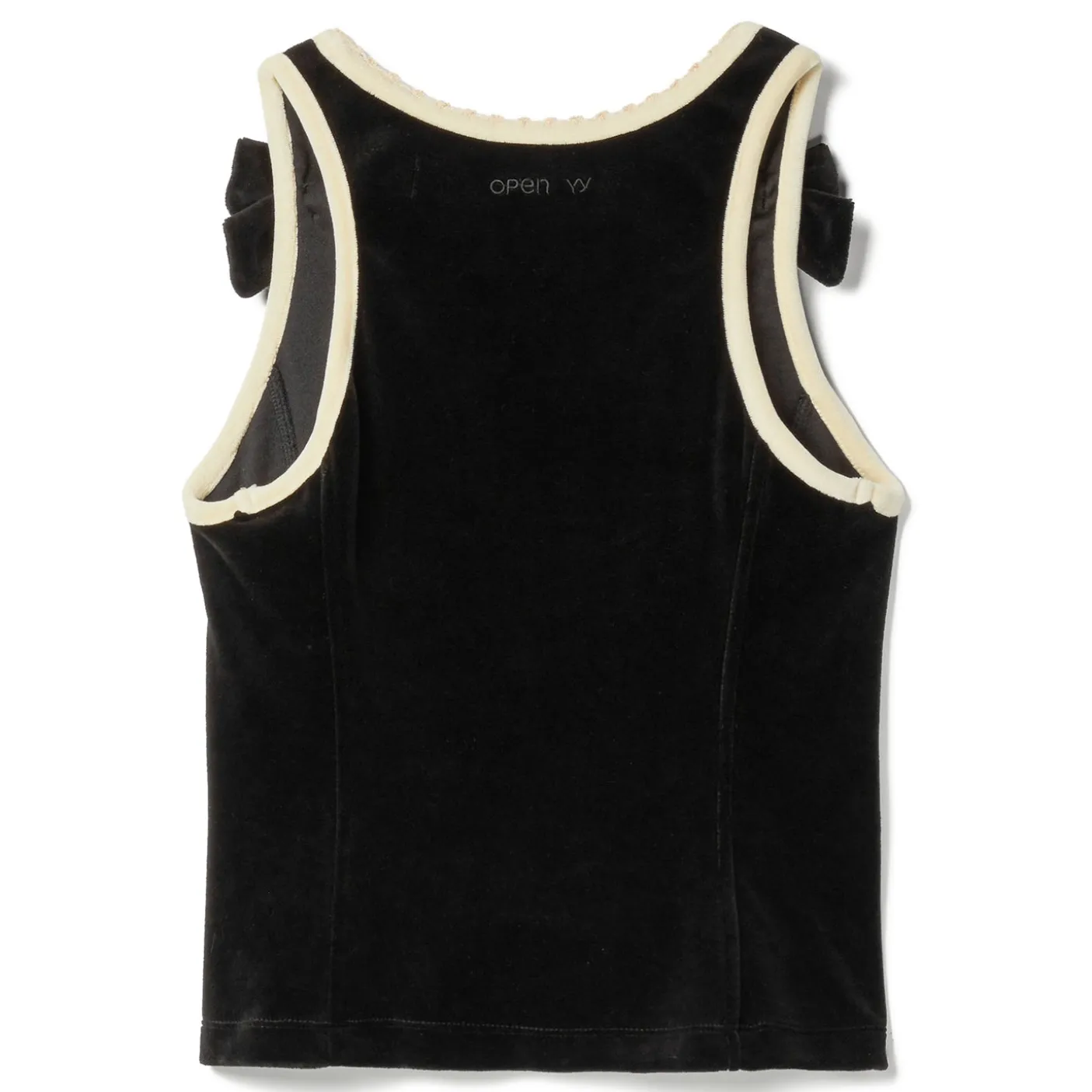 OPEN YY Velvet Picot Ribbon Top