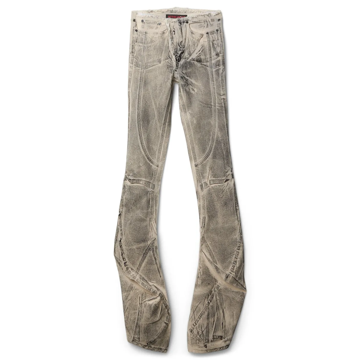 Ottolinger Raw-Edge Drape Denim Pants