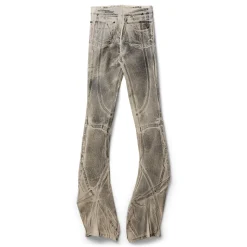 Ottolinger Raw-Edge Drape Denim Pants
