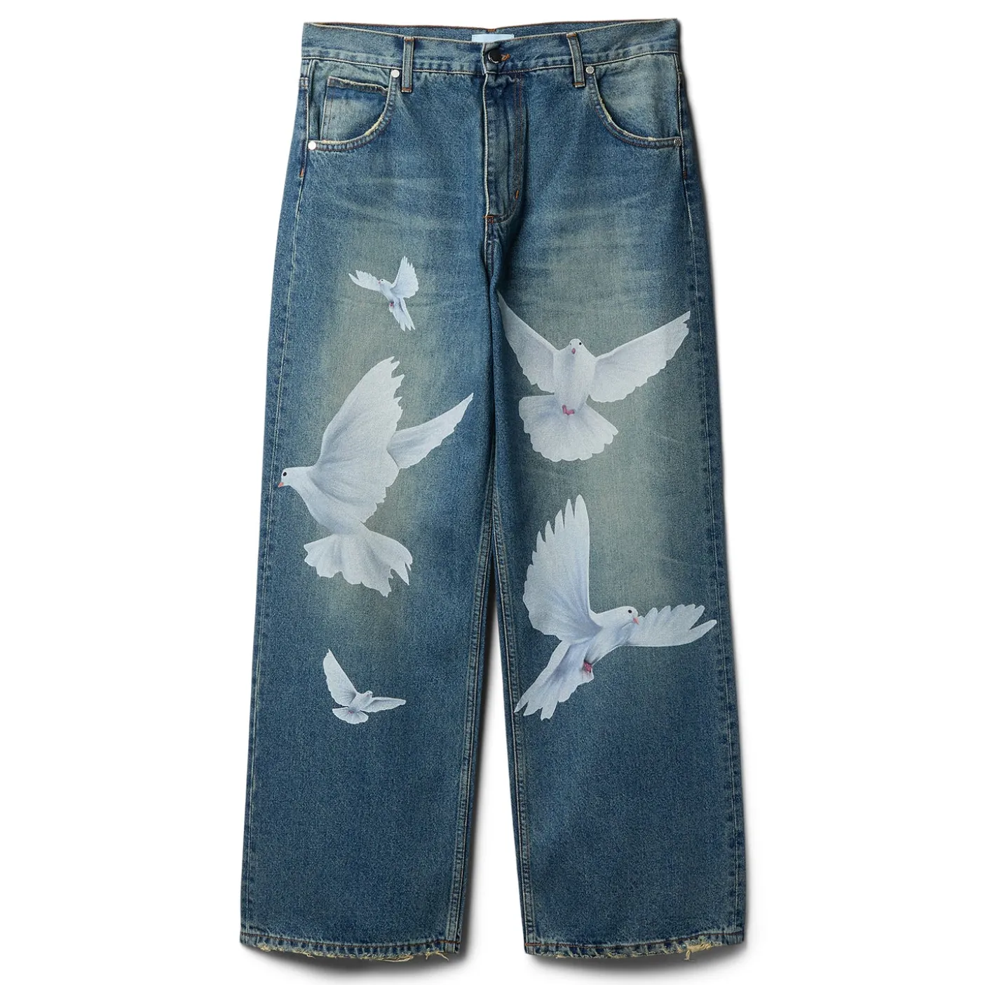 3.Paradis Freedom Doves Baggy Fit Denim Jeans