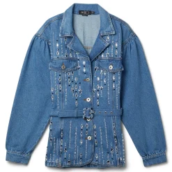 PatBO Hand-Beaded Denim Jacket
