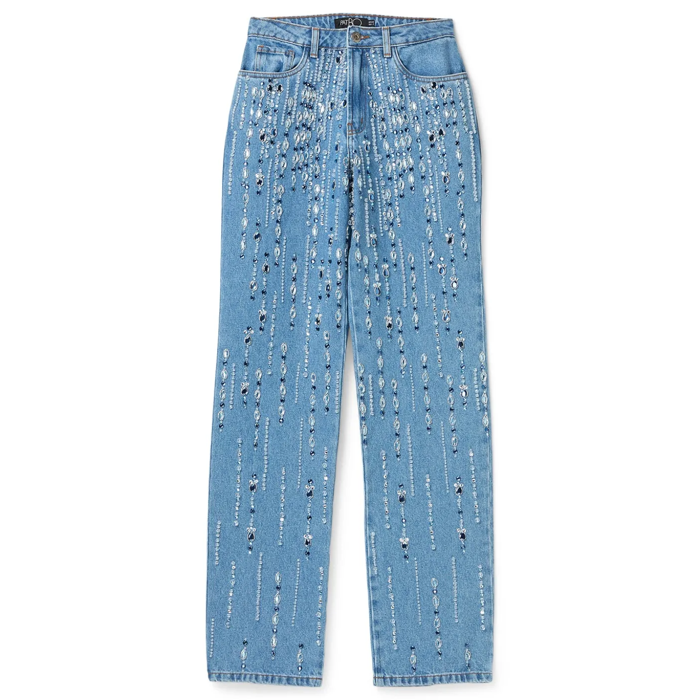 PatBO Hand-Beaded Straight Leg Jeans