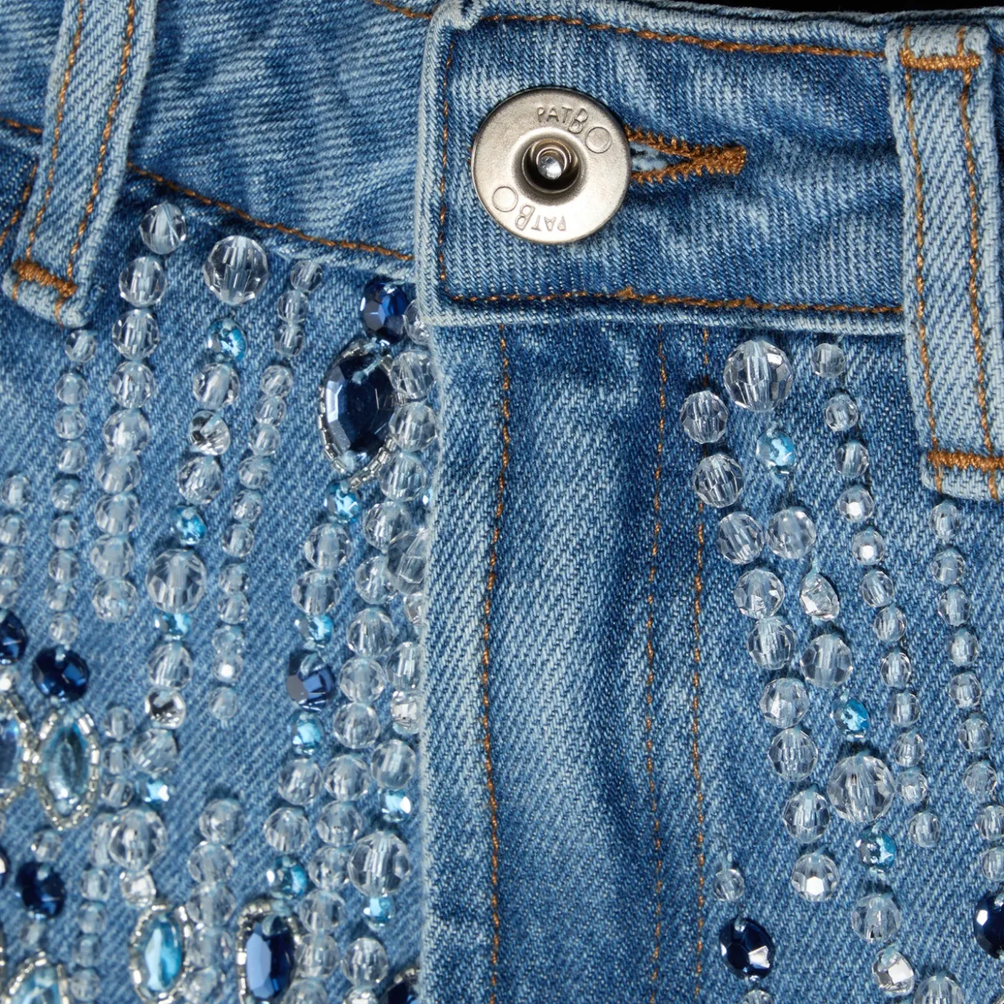 PatBO Hand-Beaded Straight Leg Jeans