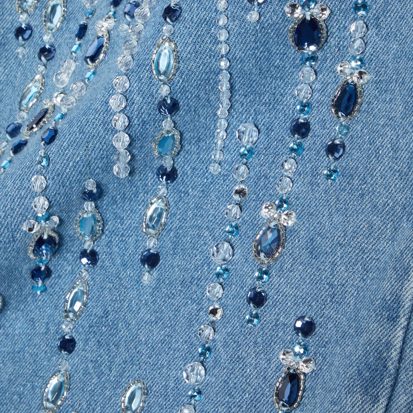 PatBO Hand-Beaded Straight Leg Jeans