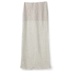 PatBO Metallic Macramé Pencil Skirt