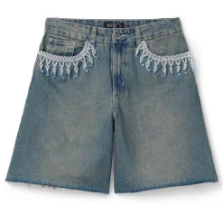 PatBO Nostalgic Sky Beaded Denim Short