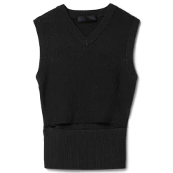 Proenza Schouler Cruz Vest in Midweight Viscose Rib Knit