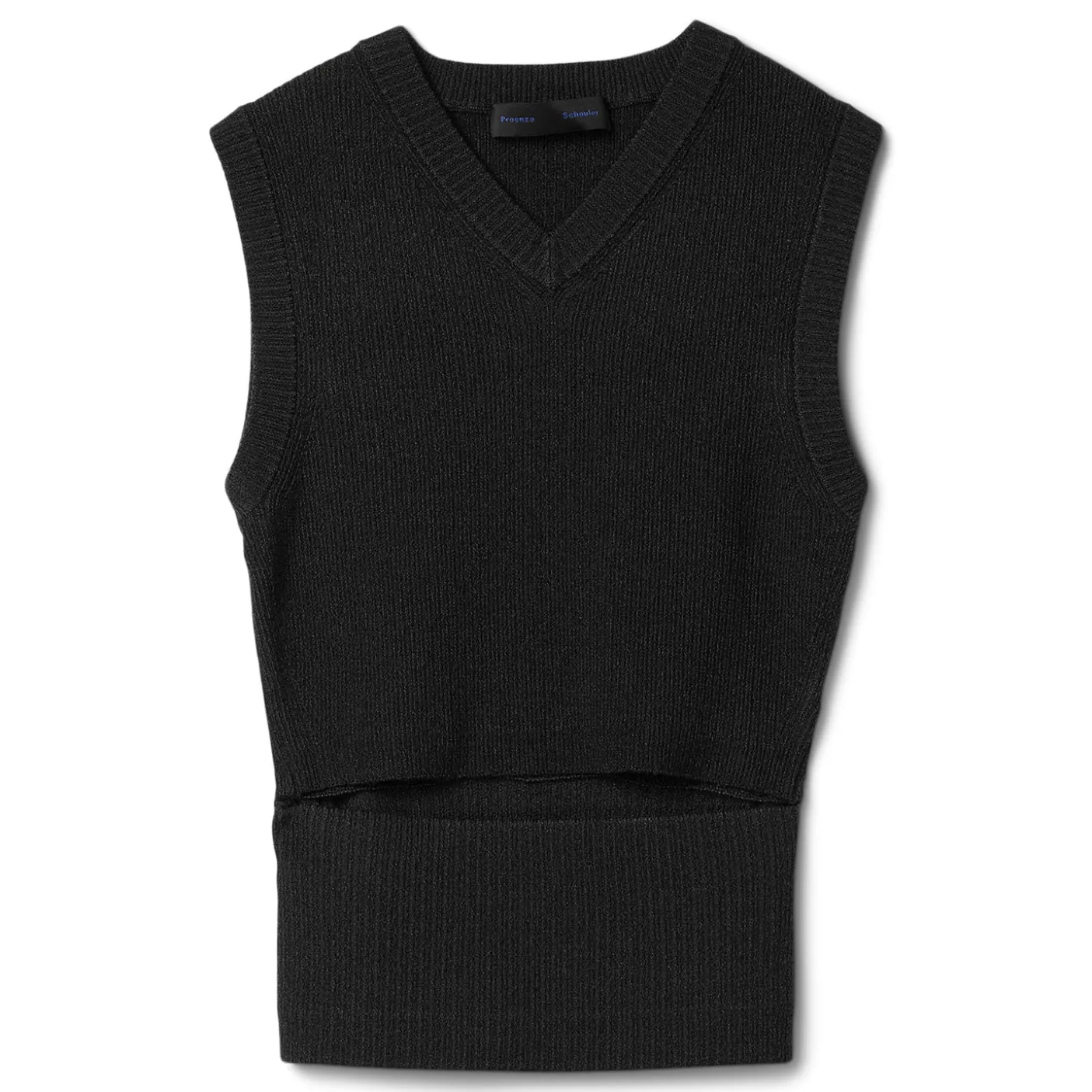 Proenza Schouler Cruz Vest in Midweight Viscose Rib Knit