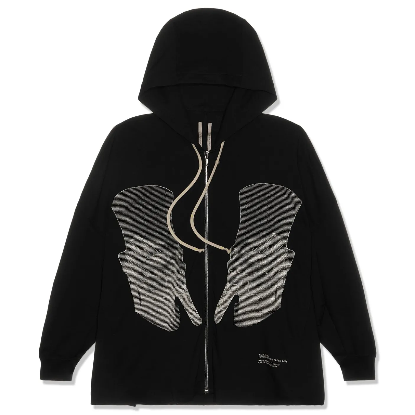 Rick Owens Ron Jumbo Zip Up Hoodie