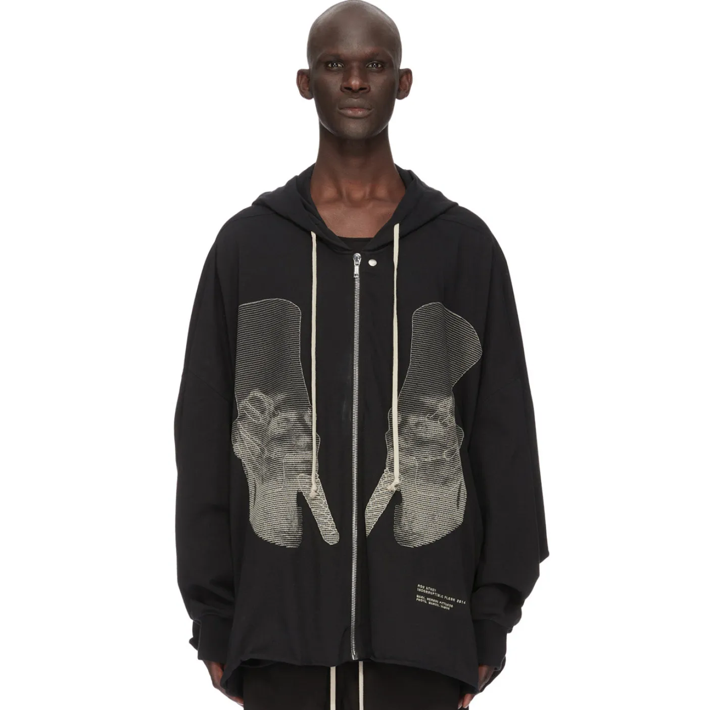 Rick Owens Ron Jumbo Zip Up Hoodie