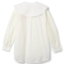 Simone Rocha Carnation Print Sailor Collar Puff Sleeve Shirt