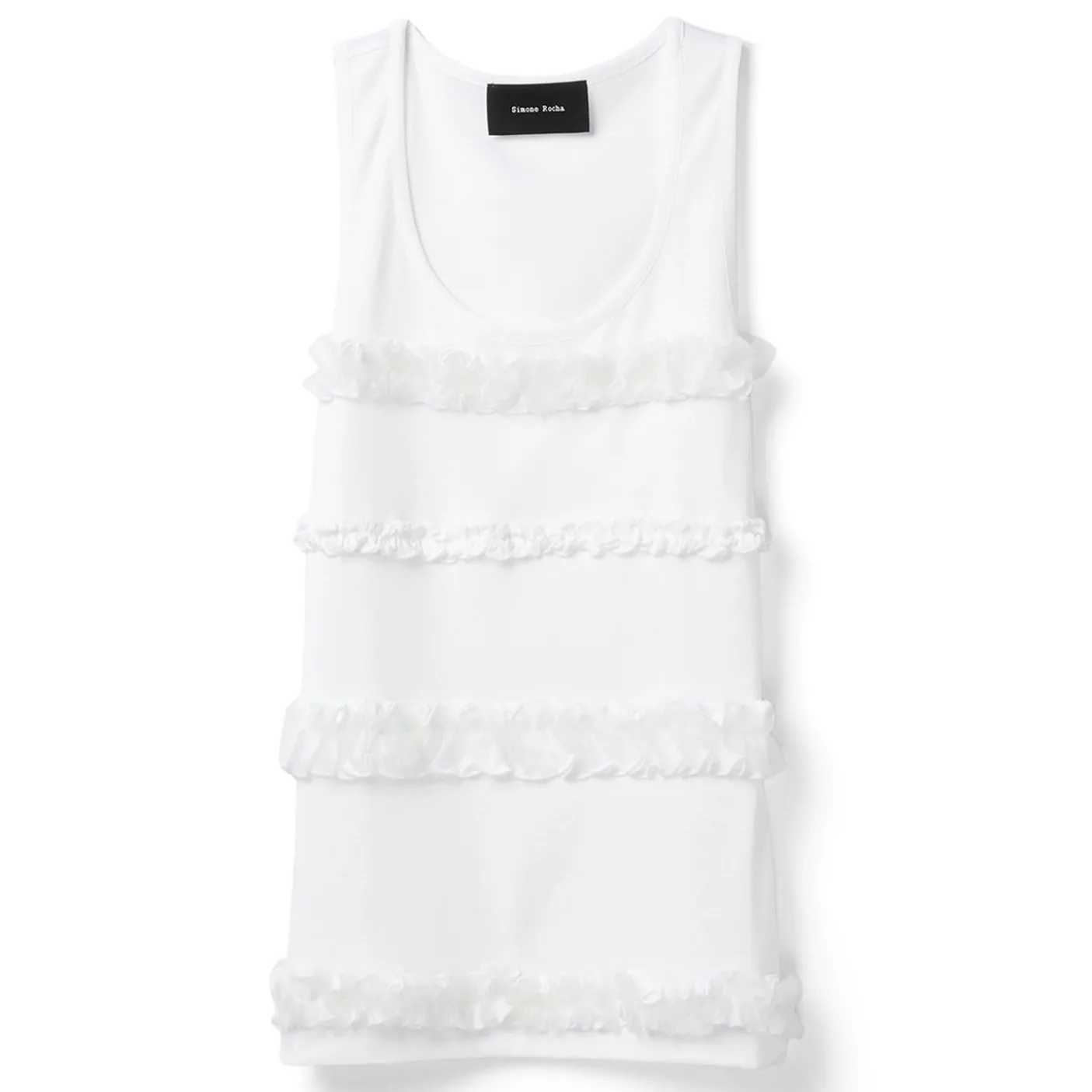Simone Rocha Fitted Ruffle Frill Tank Top
