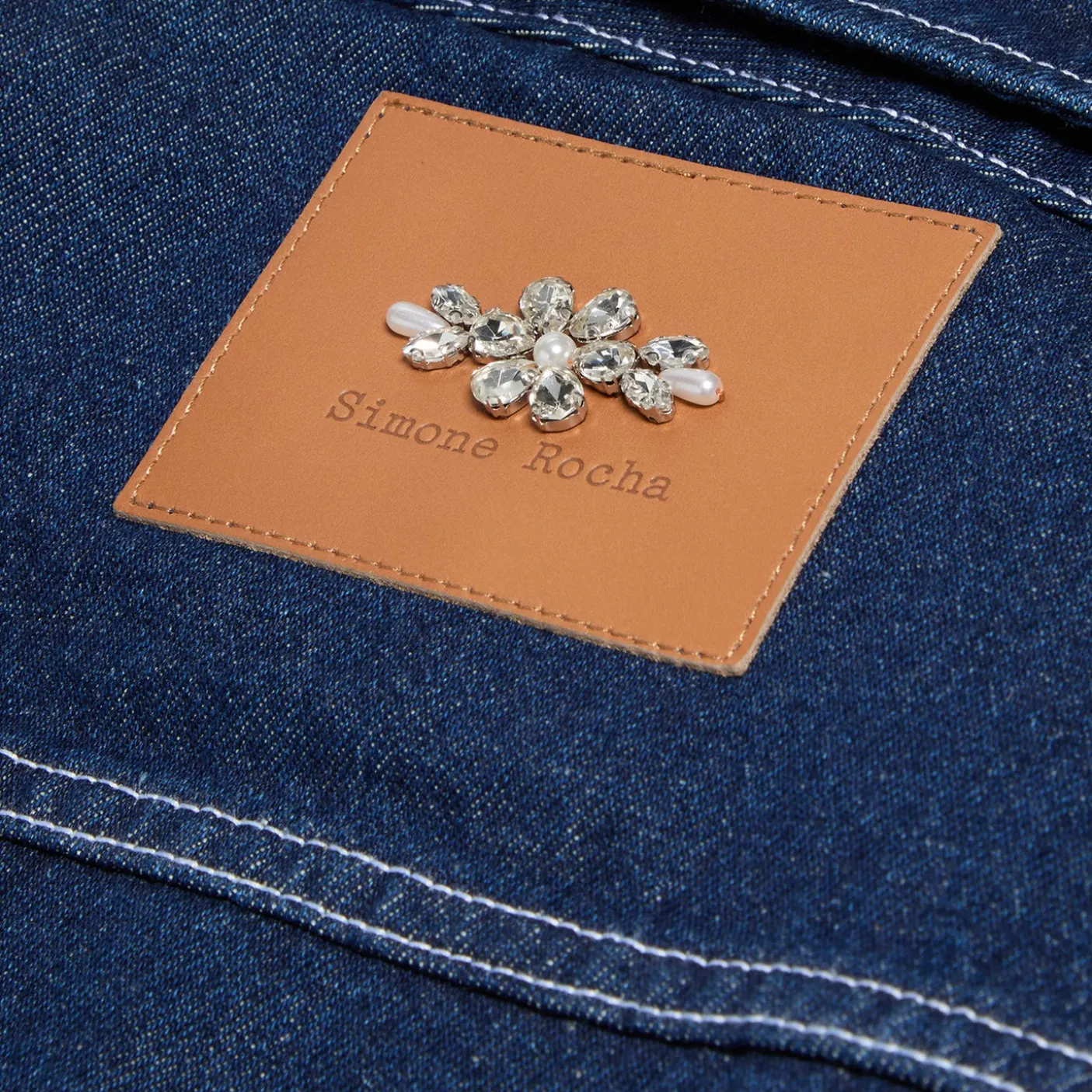 Simone Rocha Sculpted Cropped Denim Jacket